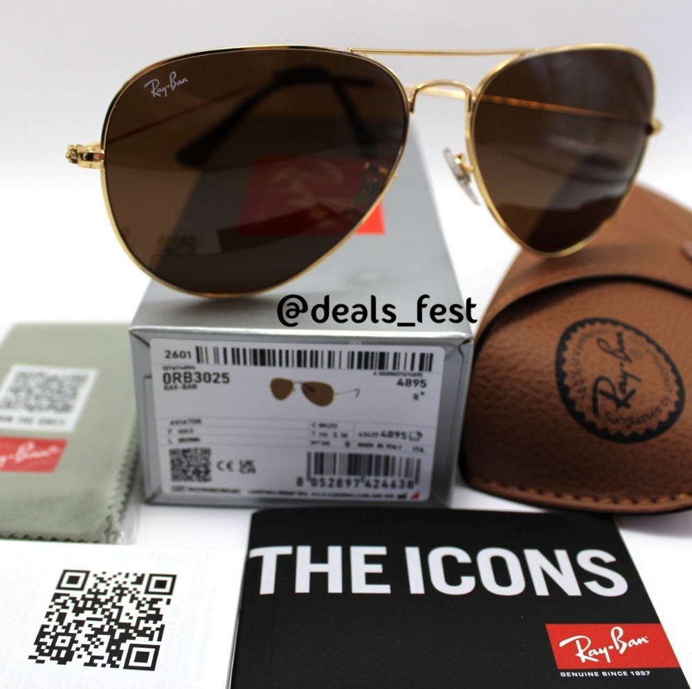 Model Display RayBan Aviator RB3025 Brown